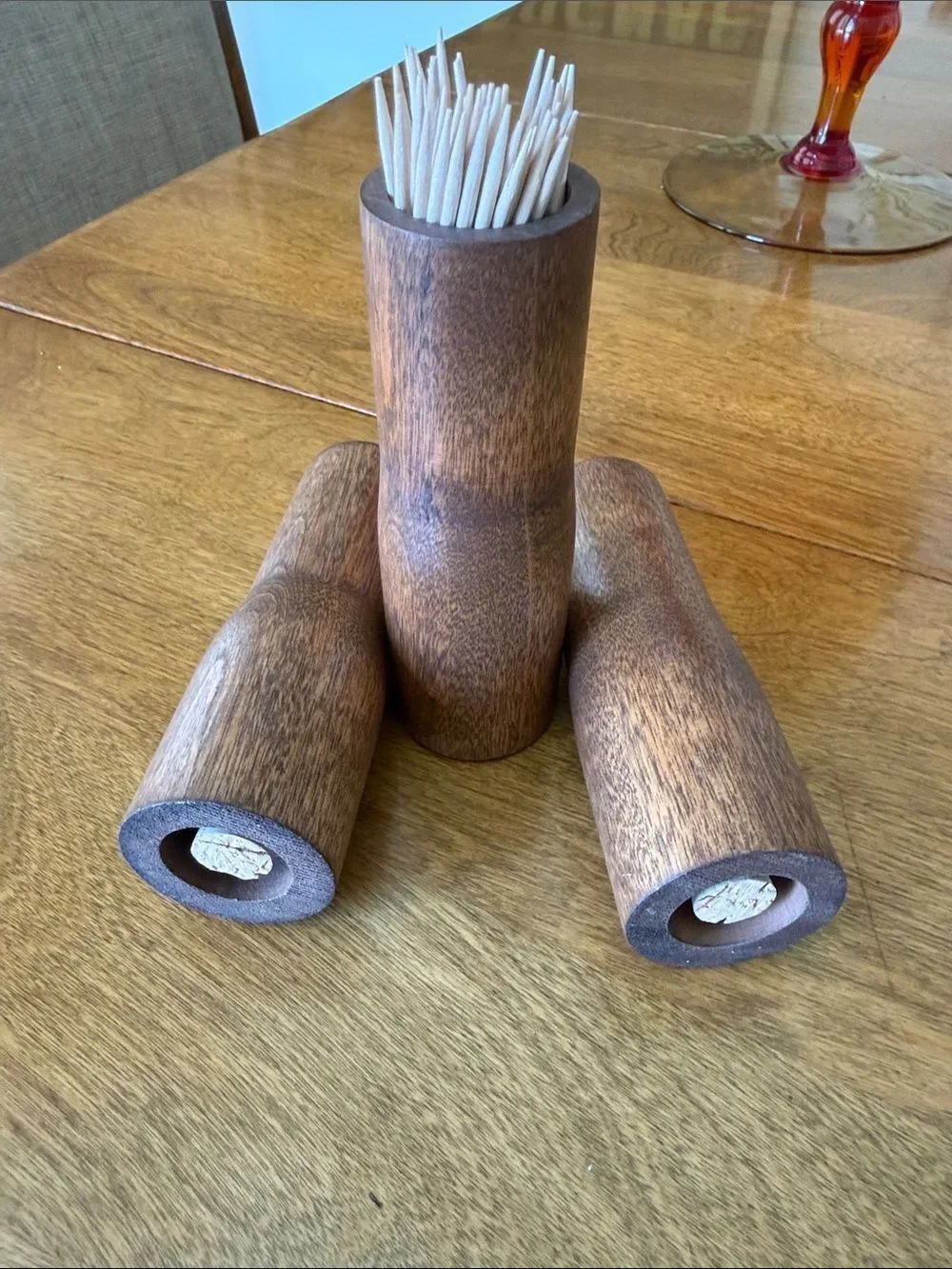 MCM wooden s/p with toothpick holder